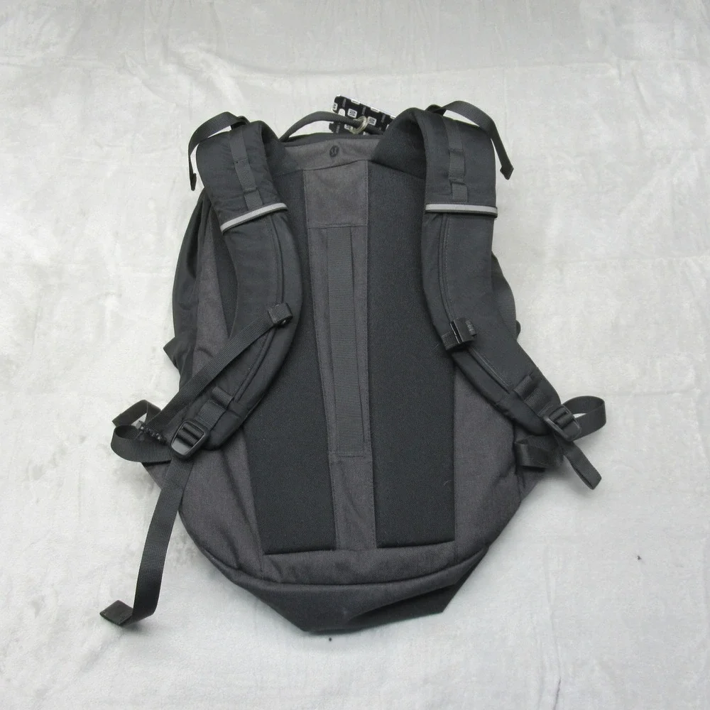 Lululemon Backpack Mens Black Neon‎ Green Lining Multi Pockets Custom LOGO NWD